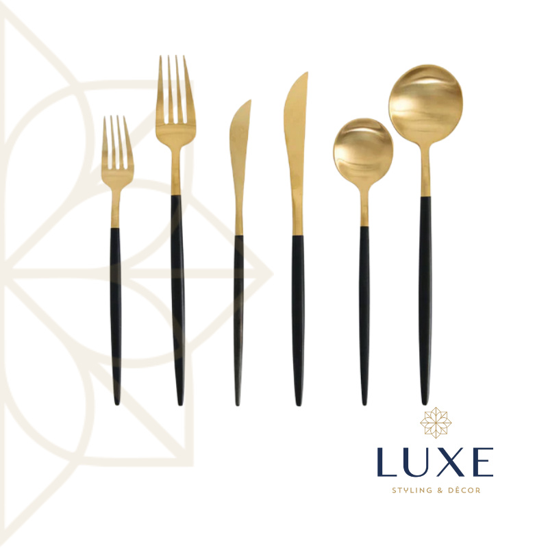 Delphine Black & Gold Cutlery